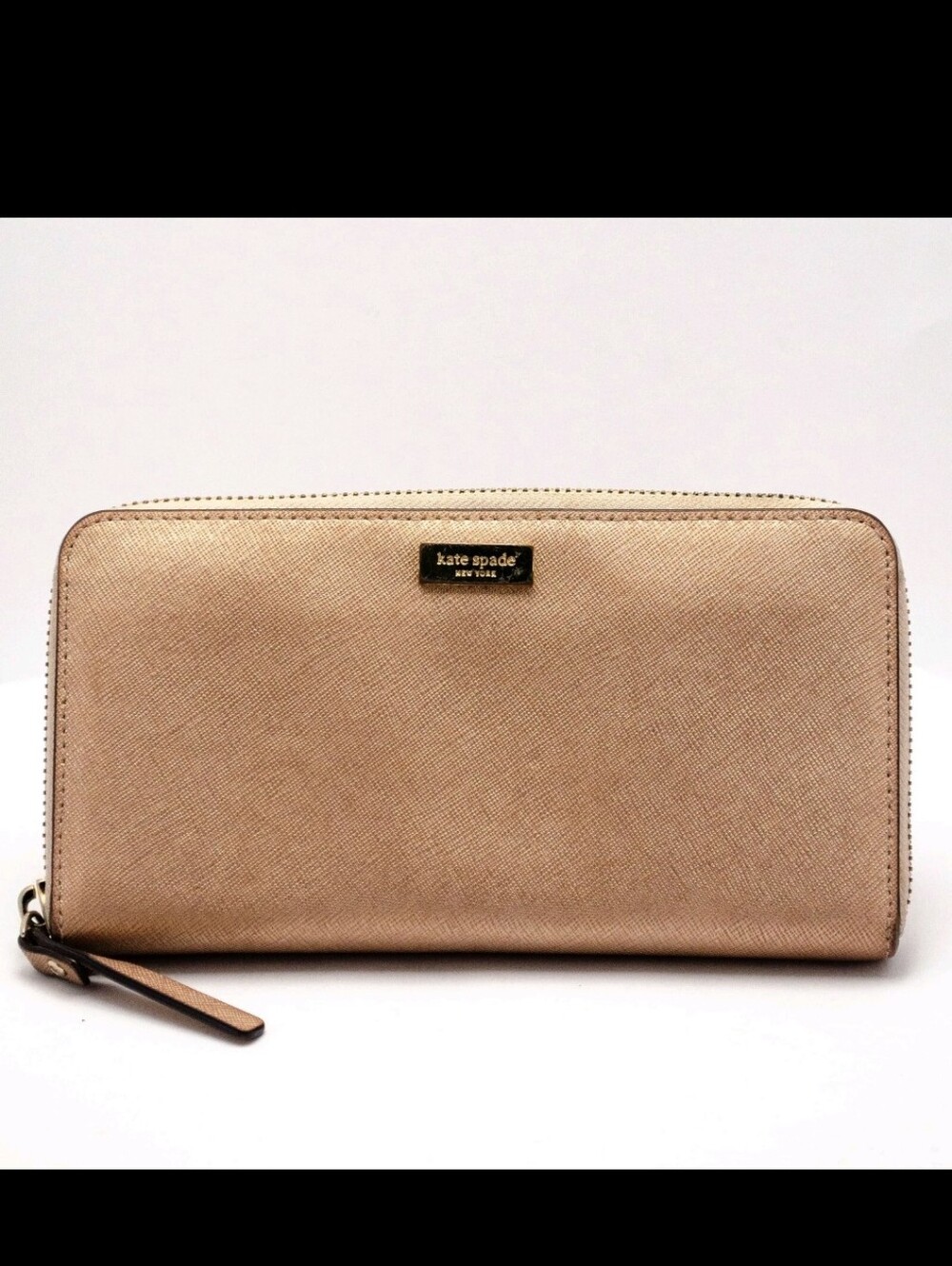 KATE SPADE Metallic Rose Gold zip around Continential Wallet